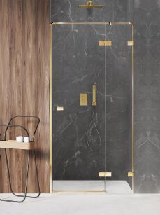 Drzwi prysznicowe AVEXA GOLD SHINE 100 Prawe złote połysk New Trendy EXK-1635
