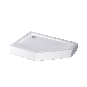 NEW TRENDY Brodzik NEW AZURA 100x80x15 Lewy pięciokątny asymetryczny B-0416