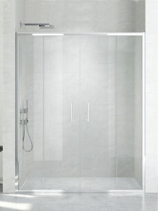 Drzwi prysznicowe NEW CORRINA 150 srebrne (147-151) New trendy D-0184A
