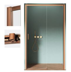 Miedziane drzwi prysznicowe 160 prawe PRIME COPPER BRUSHED New Trendy D-0825A