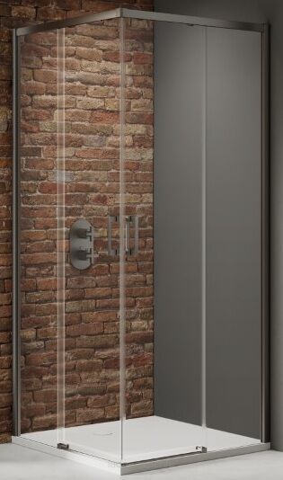 Grafitowa Kabina prysznicowa PRIME GUNMETAL BRUSHED 90x70 New Trendy D-0883A/D-0880A
