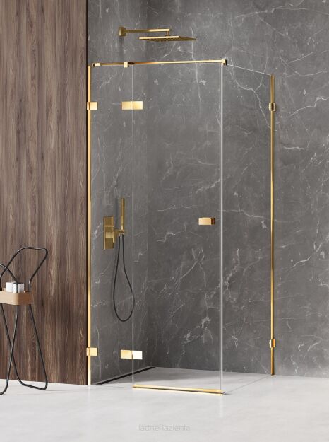 NEW TRENDY Kabina prysznicowa AVEXA GOLD SHINE 100x80 lewa złota połysk EXK-1670