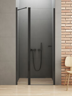 NEW TRENDY drzwi prysznicowe NEW SOLEO BLACK 110X195 OTWIERANE z el. stałym D-0243A