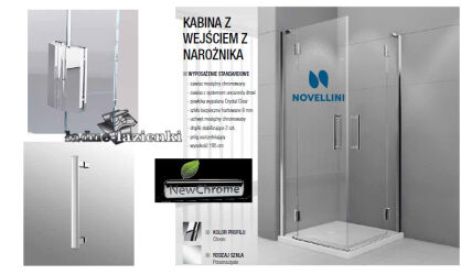 Novellini Kabina prysznicowa Modus A 70x70 MODULA70L-S-1K + MODULA70L-D-1K PROMOCJA