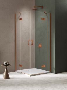Miedź szczotkowana kabina prysznicowa NESTA COPPER BRUSHED 120x120 K-4674 NEW TRENDY