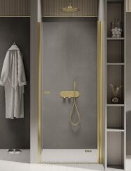 NEW TRENDY Złote drzwi prysznicowe NEW SOLEO LIGHT GOLD 70X195 WNĘKOWE D-0450A