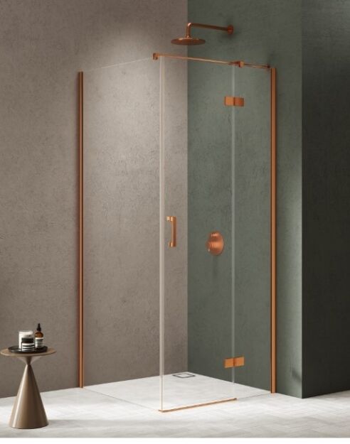 Miedziana kabina prysznicowa NESTA COPPER BRUSHED 80x70 prawa K-4620 NEW TRENDY