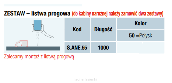 Próg do kabina SanSwiss Annea półokrągła ANR 80x80 promień 550  SANR555055050