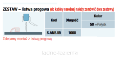 Próg do kabina SanSwiss Annea półokrągła ANR 80x80 promień 550  SANR555055050