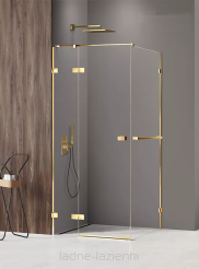 Kabina AVEXA GOLD SHINE 120x120 z wieszakiem złota połyskująca LEWA NEW TRENDY EXK-3191