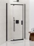 NEW TRENDY Kabina asymetryczne NEW KOMFORT BLACK 100x80 L/P K-0810 - 2