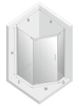 NEW TRENDY Kabina asymetryczne NEW KOMFORT BLACK 100x80 L/P K-0810 - 9