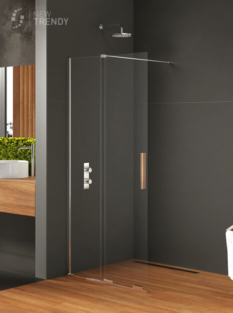 NEW TRENDY Kabina Walk In SMART 130 srebrna szkło 8mm EXK-4090