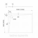 Brodzik LIBRA BLACK STONE 90x160 x3 czarny 160x90 Schedpol Schedline 3SP.L1P-90160/C/ST - 4