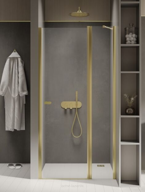 NEW TRENDY Drzwi prysznicowe SOLEO LIGHT GOLD 80X195 D-0838A