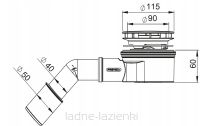 Syfon brodzikowy niski 6cm czyszczony od góry SUPERSLIM  2 dekle srebrny i czarny - 3