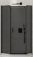 NEW TRENDY Kabina pięciokątna NEW KOMFORT BLACK 90x90 uniwersalna szkło grafitowe  K-0807