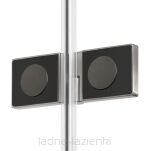 Grafitowy Parawan nawannowy New SOLEO GUNMETAL BRUSHED 110x140 lewy składany New Trendy P-0163 - 6