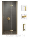 Złote szczotkowane drzwi prysznicowe NESTA GOLD BRUSHED 80 prawe D-0867A NEW TRENDY - 10