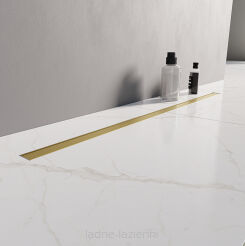 ZŁOTY szczotkowany Odpływ Liniowy VISIO SLIM GOLD 90 New Trendy OL-0084