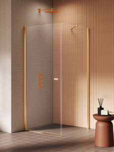 Złota szczotkowana kabina prysznicowa 70x100 NEW SOLEO GOLD BRUSHED New Trendy K-4173