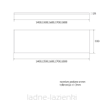 Panel przedni wanny Cashmere Mat 150x55 Schedline 5P.PW-150/PK/MG - 2