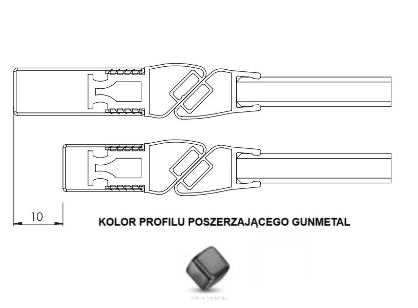 Profil poszerzający 1cm grafitowy szczotkowany do drzwi NESTA AVEXA GUNMETAL BRUSHED PP-0038 NEW TRENDY