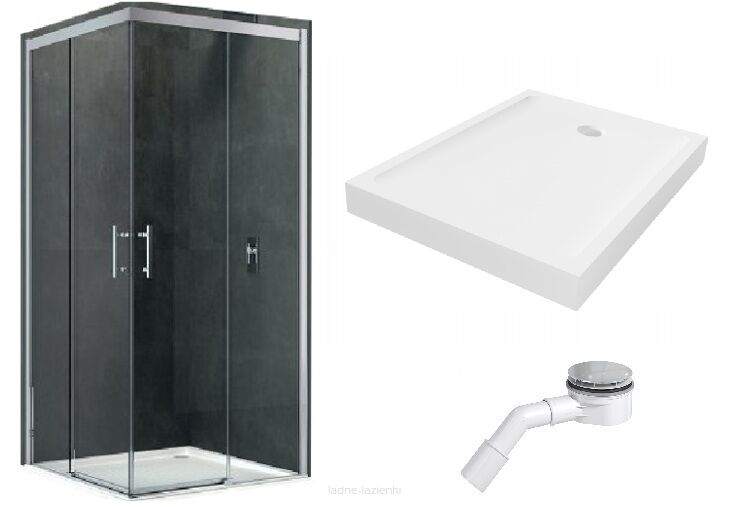 Novellini kabina prysznicowa KALI AH 110x70, 70x110  KALIAH66L1B +KALIAH106L1B + brodzik Mild 110x70x11,5  B-0609+ syfon