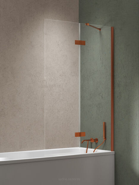 Miedziany parawan nawannowy NESTA COPPER BRUSHED 120x150 prawy 6mm New Trendy P-0256