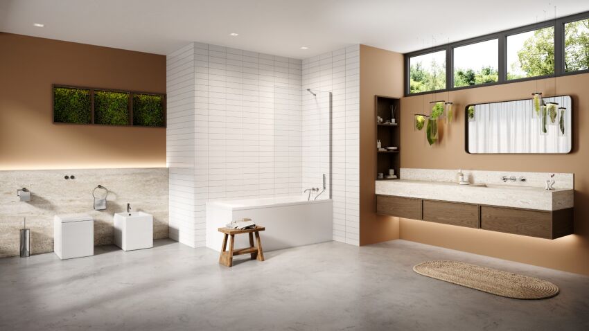 Parawan nawannowy NESTA CHROM 60x150 wspornik kątowy  8mm New Trendy P-0192