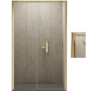Złote szczotkowane drzwi prysznicowe PRIME GOLD BRUSHED 150 lewe New Trendy D-0794A