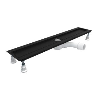 Odpływ liniowy Regular Flow Black mat 70x8x8 cm czarny matowy SOLBSN-70080C– odpływ prysznicowy Schedline