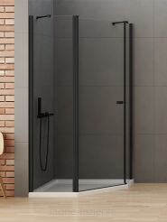 NEW TRENDY kabina prysznicowa pięciokątna asymetryczna NEW SOLEO BLACK 100x80 czarna K-0614