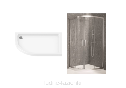 Kabina prysznicowa półokrągła KALI R asymetryczna 80x100 100x80 + brodzik Kali R 80x100 Prawy NOVELLINI   KALIR80100-1B MNQ100806D-30