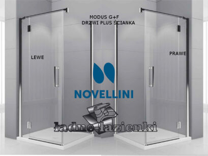 Novellini Kabina prysznicowa Modus G+F 75x70 MODULGF75L-D-1K + MODULF70-1K PROMOCJA