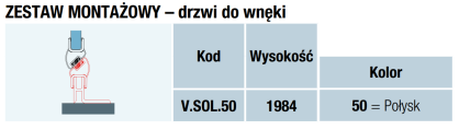 Sanswiss Zestaw montażowy drzwi SOLINO do wnęki V.SOL.50.1984.50