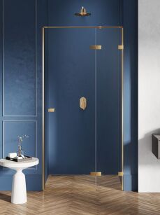 NEW TRENDY Drzwi prysznicowe AVEXA GOLD BRUSHED 110 Prawe złota szczotkowana  EXK-1721