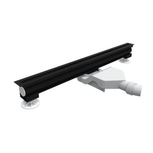 Czarny odpływ Liniowy Thin Flow Black Mat 100 x1,2x9,5 cm Schedpol Schedline SOLBV1-100012C