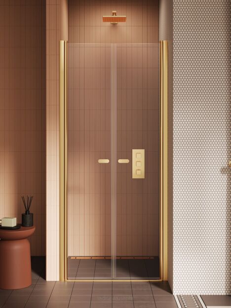Drzwi prysznicowe złoto szczotkowane 120 NEW SOLEO GOLD BRUSHED New Trendy D-0748A