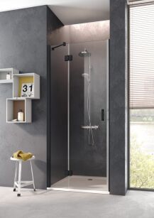 Kermi Drzwi prysznicowe Osia Black 110 Lewe czarne OSSFL110203PK