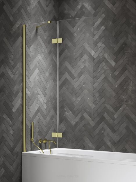 Złoty Parawan nawannowy NESTA LIGHT GOLD 110x150 lewy 6mm New Trendy P-0241