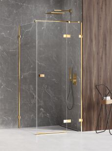NEW TRENDY Kabina prysznicowa AVEXA GOLD SHINE 80x100 prawe złota połysk EXK-1651