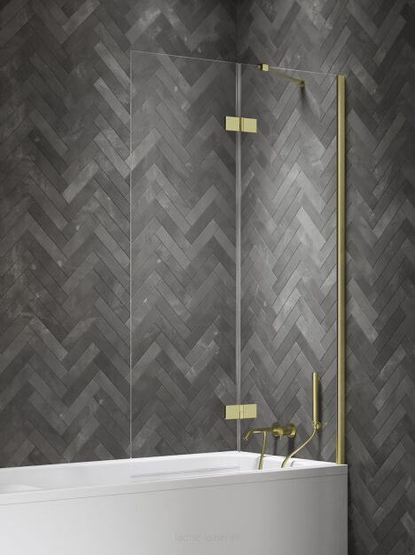 Złoty Parawan nawannowy NESTA LIGHT GOLD 100x150 prawy 6mm New Trendy P-0240