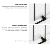 New trendy Kabina prysznicowa 140x80 P CZARNA PRIME BLACK trójścienna K-0953 - 6