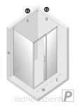 Złota Kabina prysznicowa 100x70 P rozsuwana PRIME LIGHT GOLD New Trendy D-0421A/D-0222B - 10