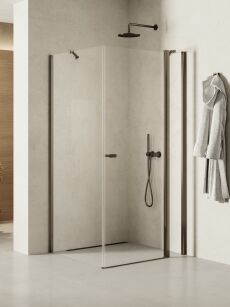Grafitowa kabina prysznicowa 90x110 NEW SOLEO GUNMETAL BRUSHED New Trendy K-2153