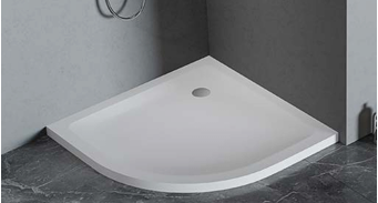 Brodzik półokrągły matowy  80x80 MILD SATIN biały H 4,5 NEW TRENDY B-0642