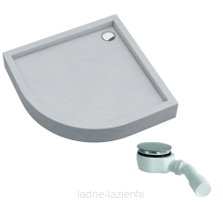 Schedpol brodzik Favory Plus White Stone 80  półokrągły  R55  Schedline 3ST.F1O-8080/B/ST