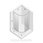 Nowoczesna kabina półokrągła PRIME GUNMETAL rozsuwana 90x90X200  New Trendy K-4978 - 8