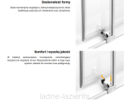 Nowoczesna kabina półokrągła PRIME GUNMETAL rozsuwana 90x90X200  New Trendy K-4978 - 3